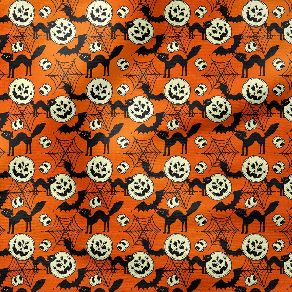 Happy Halloween Örümcek Ağ, Kedi, Balkabağı