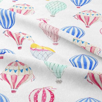 Renkli Uçan Balon Desenli Kumaş