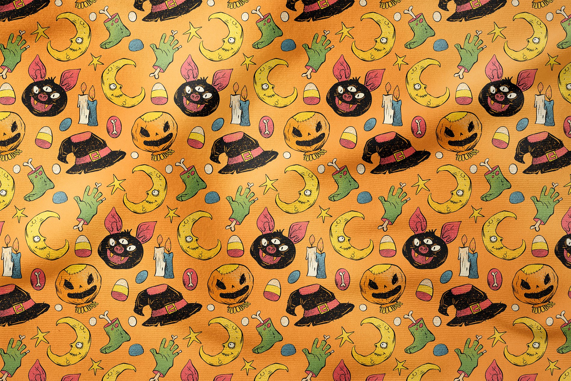 Happy Halloween Yaratık Ayak, El, Balon, Ay