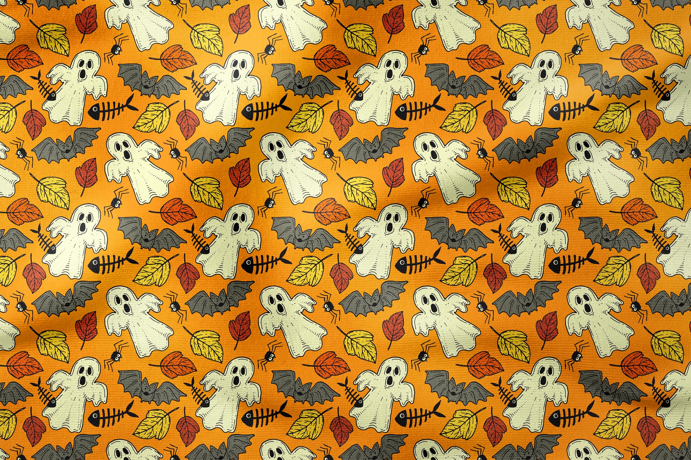 Happy Halloween Hayalet, Yarasa, Balık, Örümcek