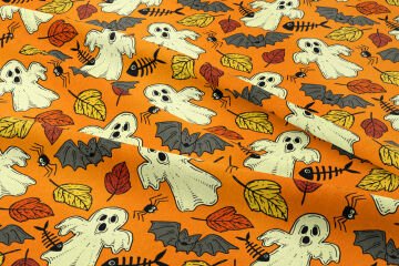 Happy Halloween Hayalet, Yarasa, Balık, Örümcek