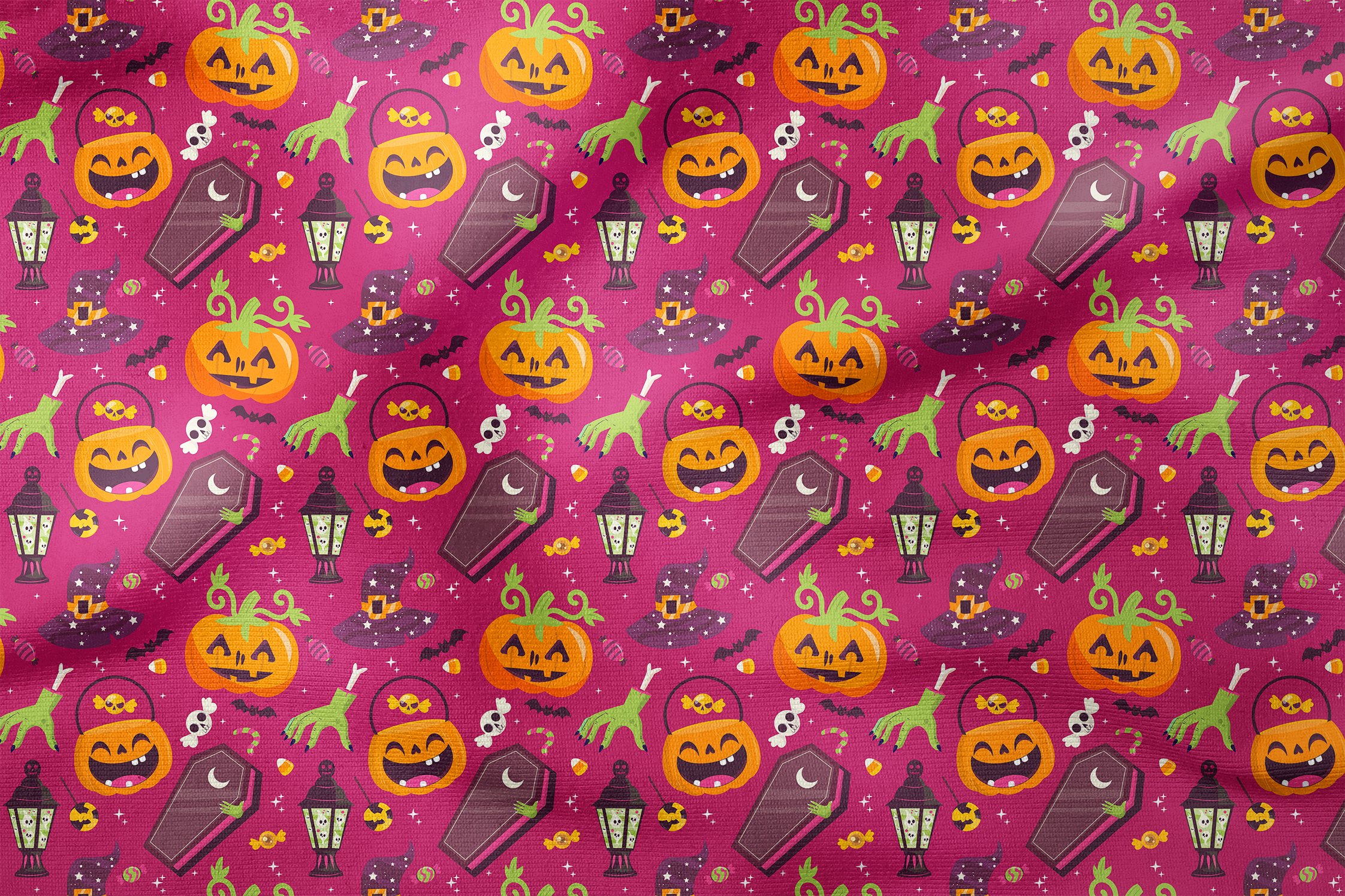 Happy Halloween Gülen Balkabakları,Yaratıklı Tabut, Şekerlemeler, Yaratık El