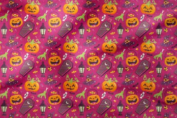 Happy Halloween Gülen Balkabakları,Yaratıklı Tabut, Şekerlemeler, Yaratık El