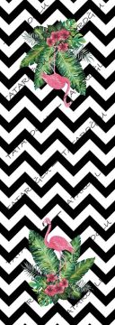 50 cm lik Runner Zigzag Zemin Üzerine Flamingo Deseni(SONBAHAR İNDİRİMİ)