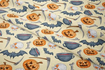 Happy Halloween Hayalet Balkabakları, Kurukafalar, Kemikler