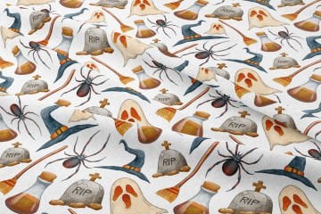 Happy Halloween Hayaletler, Mezar Taşı, İksir, Süpürge, Örümcek