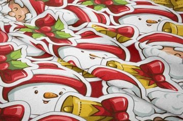 Winter Wonder Collection,Karda Adamlı,Noel Babalı,Çanlı Yılbaşı Kumaşı(SONBAHAR İNDİRİMİ)