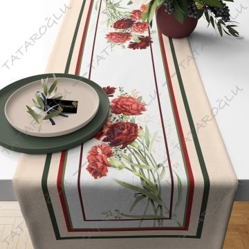 50 cm'lik Runner Karanfil Desenli Kumaş(SONBAHAR İNDİRİMİ)