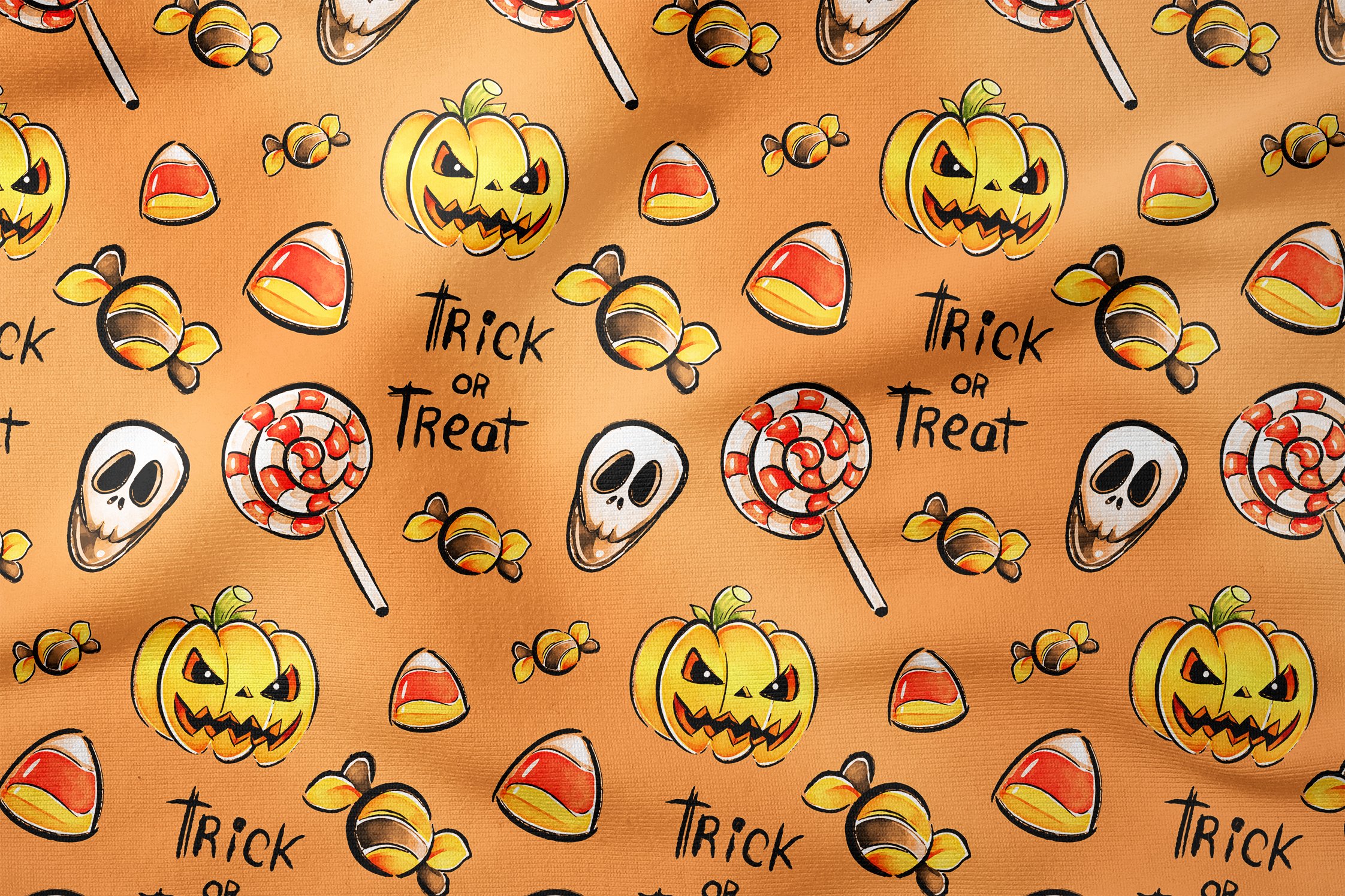 Happy Halloween Kabaklar İçinde Hayaletler, Kurukafalar, Şekerlemeler