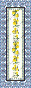 50 cm'lik Runner Çinili Limon Desenli Kumaş(%20 indirim)