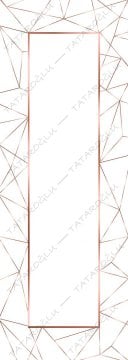 50 cm'lik Beyaz Zemin Üzerine Çizgili Rose Gold Detaylı Kumaş