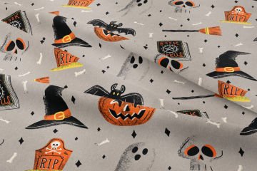 Happy Halloween Balkabağı, Şapka, Kitap, Yarasa