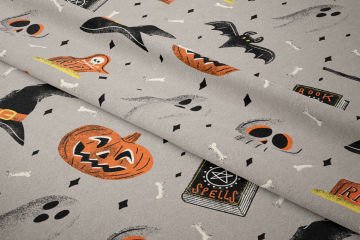 Happy Halloween Balkabağı, Şapka, Kitap, Yarasa