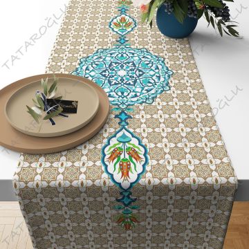 50 cm'lik Runner Osmanlı Motif Desenli Kumaş(SONBAHAR İNDİRİMİ)