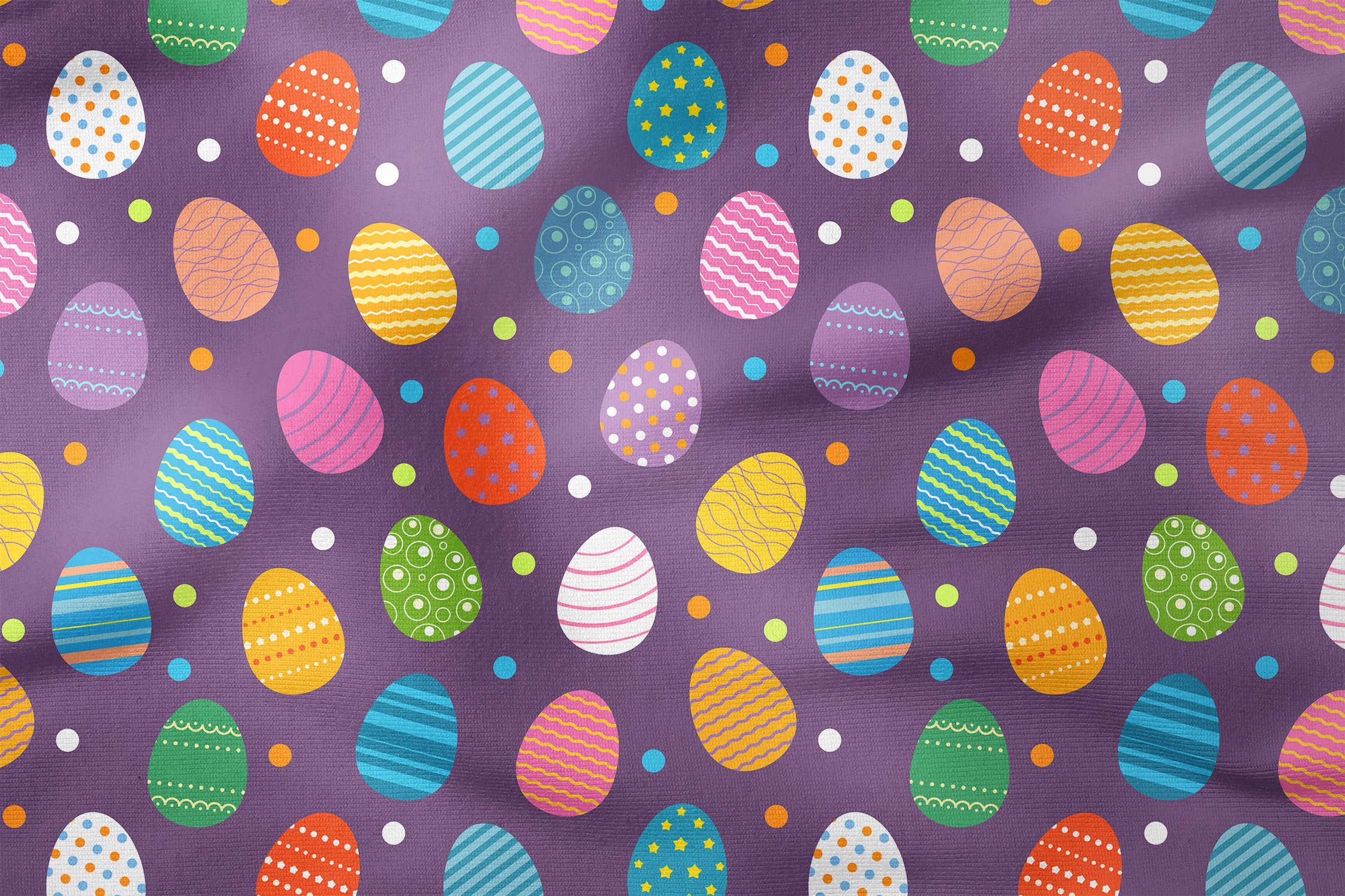 Happy Easter / Paskalya Mor Zemin Üzerine Renkli Geometrik Paskalya Yumurtaları