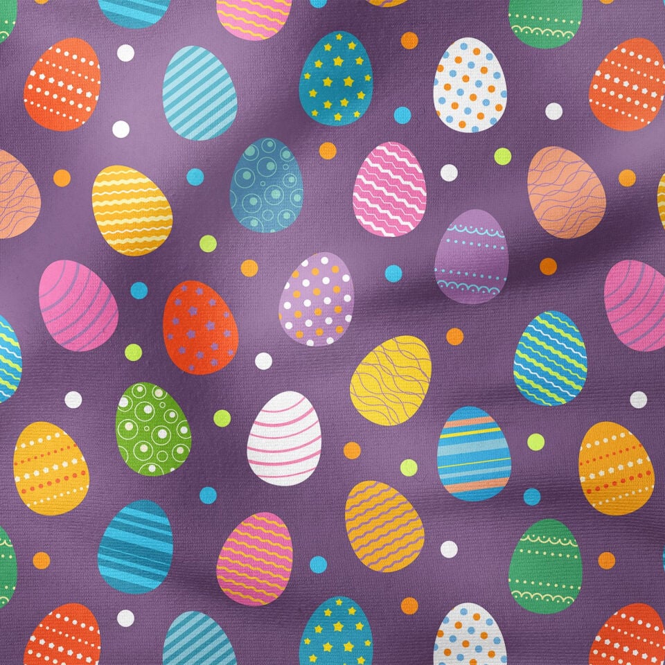 Happy Easter / Paskalya Mor Zemin Üzerine Renkli Geometrik Paskalya Yumurtaları