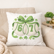 67 Şans Temalı 2’li Kırlent Paneli 45x45 cm – Dikilmemiş Petek Dokulu Polyester Kumaş