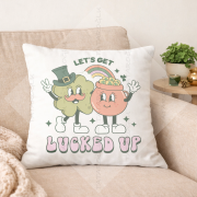 St. Patrick Lucky Day 45x45 2’li Kırlent Paneli | Dikilmemiş Petek Dokulu Polyester Kumaş