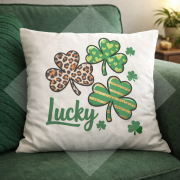 Lucky Yonca 45x45 2’li Kırlent Paneli | St. Patrick Desenli Polyester Kumaş
