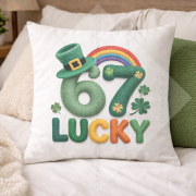67 Lucky 45x45 2’li Kırlent Paneli | St. Patrick Yonca Polyester Kumaş