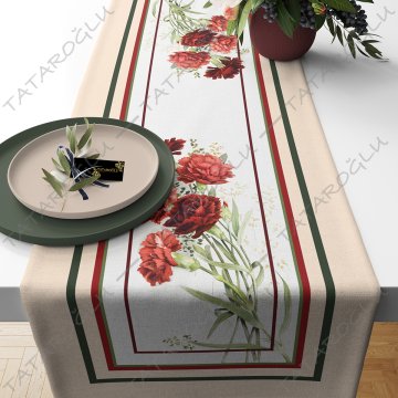 50 cm'lik Runner Karanfil Desenli Kumaş