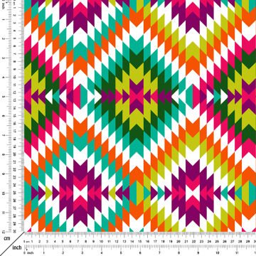 Geometrik Renkli Kilim Desenli Dijital Baskı Kumaş