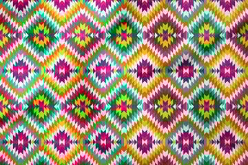 Geometrik Renkli Kilim Desenli Dijital Baskı Kumaş