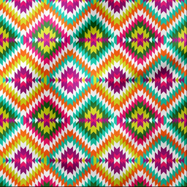 Geometrik Renkli Kilim Desenli Dijital Baskı Kumaş