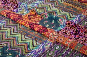 Kırkyama Etnik Halı Kilim Desenli Dijital Baskı Kumaş