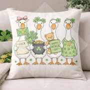 St. Patrick Lucky Ördek Ailesi 45x45 2’li Kırlent Paneli | Dekoratif Kumaş