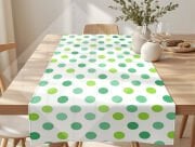 St. Patrick’s Day Özel Petek Dokulu Polyester Kumaş 50x142 cm – Yeşil Puantiyeli Masa Runner | Dikilmemiş