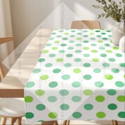 St. Patrick’s Day Özel Petek Dokulu Polyester Kumaş 50x142 cm – Yeşil Puantiyeli Masa Runner | Dikilmemiş