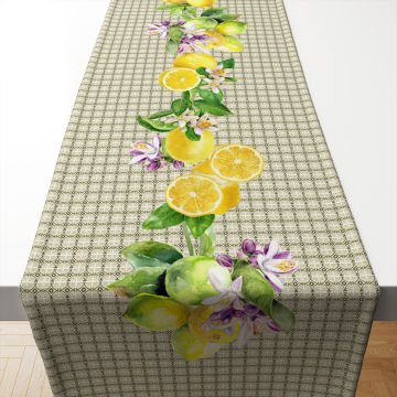 Etnik Zeminli Limon Runner Dikilmemiş