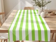 St. Patrick’s Day Yeşil Beyaz Çizgili Petek Dokulu Polyester Kumaş 50x142 cm – Dikilmemiş Masa Runner