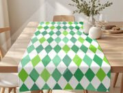St. Patrick’s Day Yeşil Baklava (Argyle) Desenli Petek Dokulu Polyester Kumaş 50x142 cm – Dikilmemiş Masa Runner