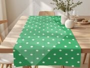 St. Patrick’s Day Koyu Yeşil Puantiyeli Petek Dokulu Polyester Kumaş 50x142 cm – Dikilmemiş Masa Runner