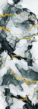 50 см Дорожка Серо-Золотая Ткань с Мраморным Видом