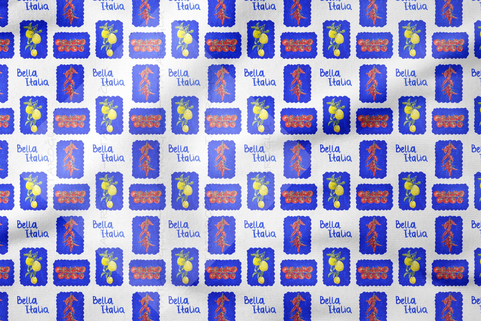 İtalya Temalı Kumaş Bella Italia Desenli Kumaş