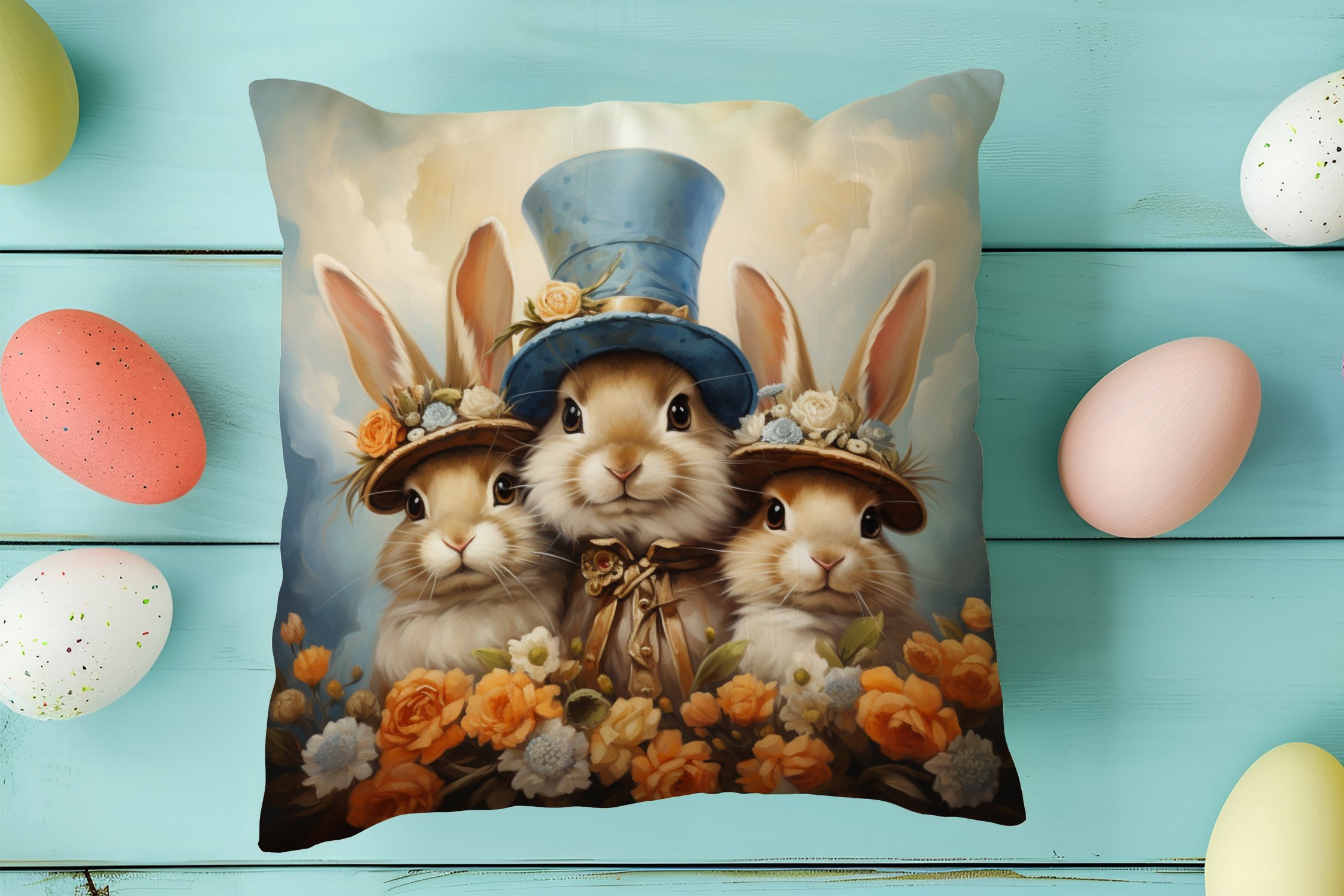 Happy Easter / Easter Collection - Easter Bunnies 2-Pack Cushion Panel Non-Sew Fabric