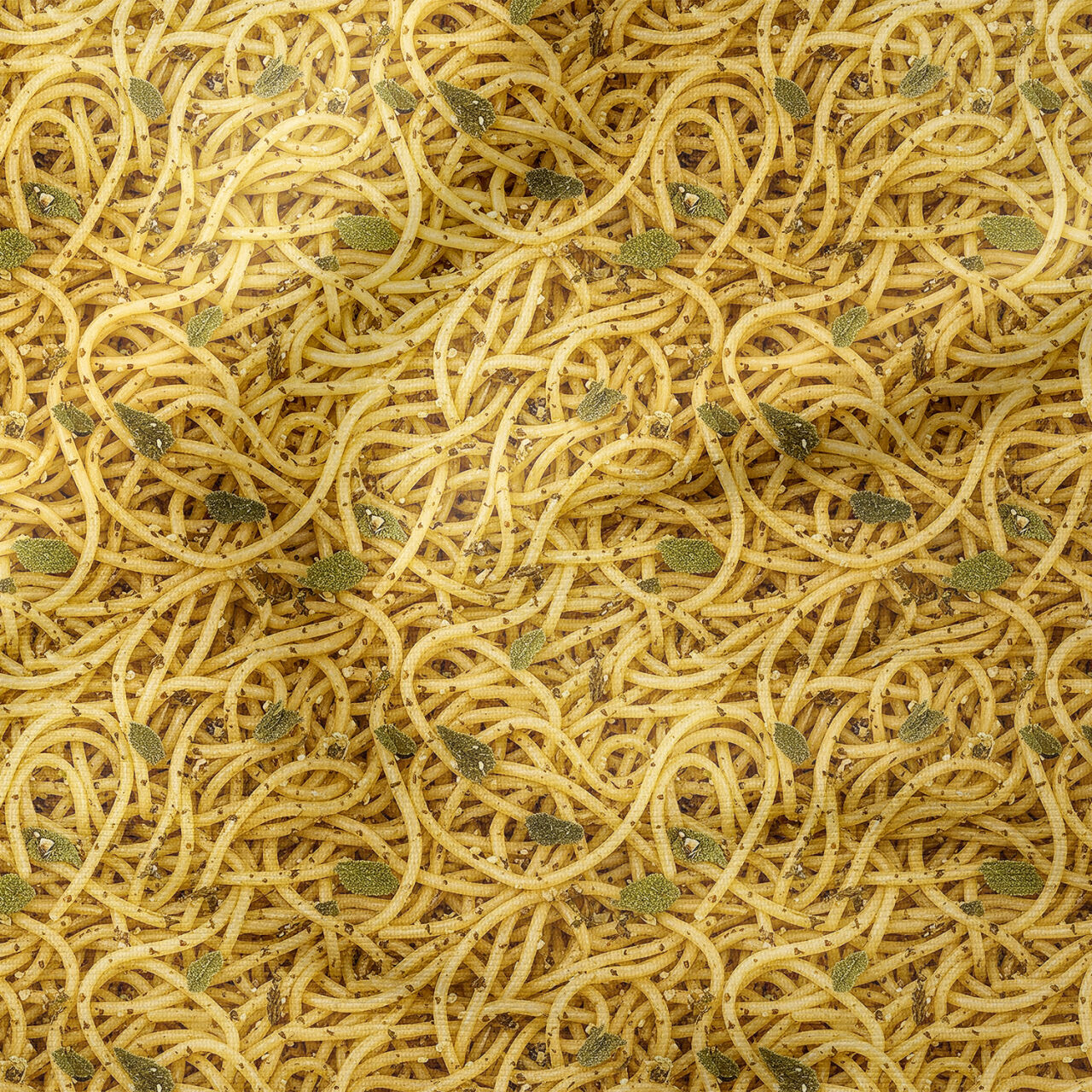 Spagetti Makarna Desenli Mutfak Kumaşı Dekoratif