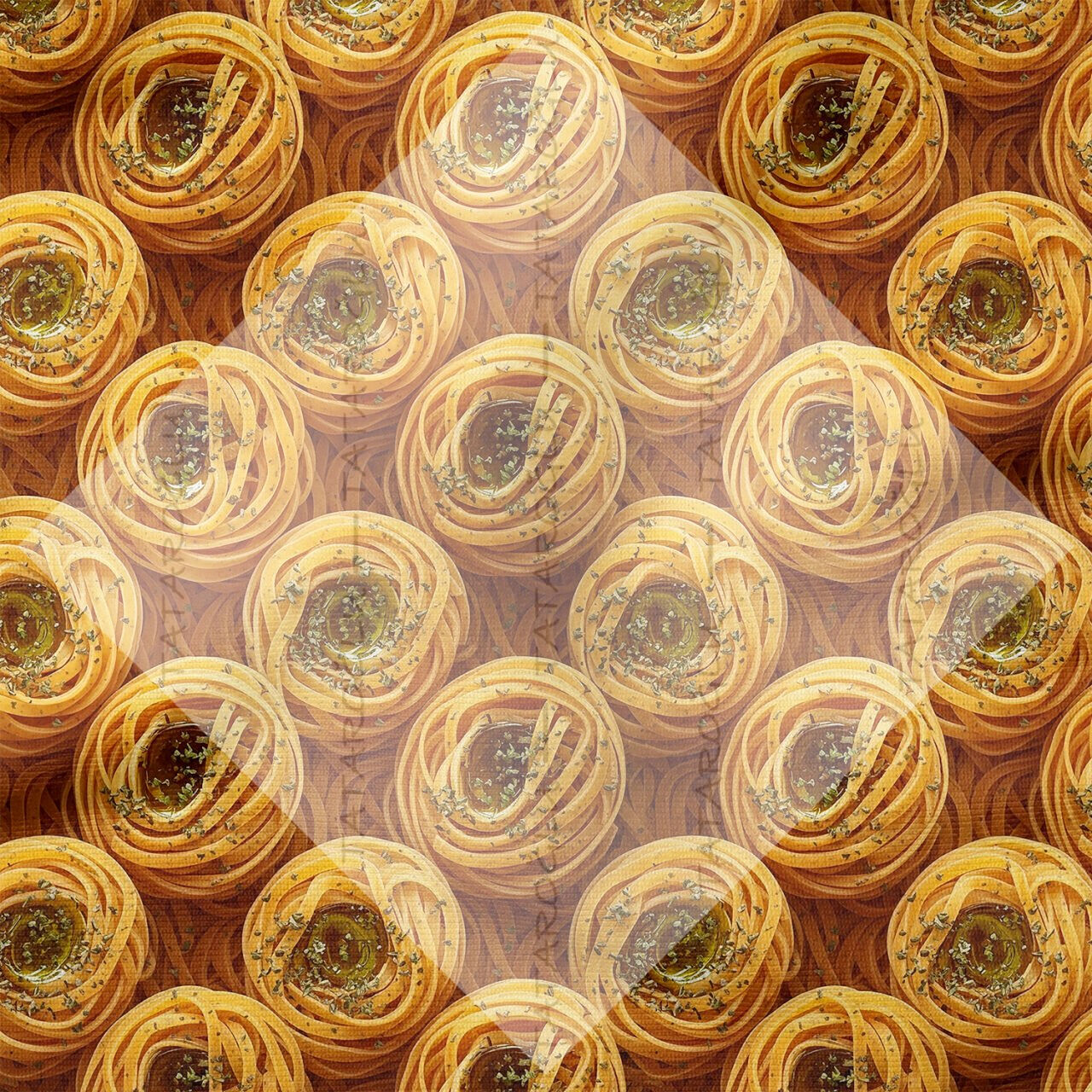 Spagetti Yuvarlak Desenli Dekoratif Mutfak Kumaşı