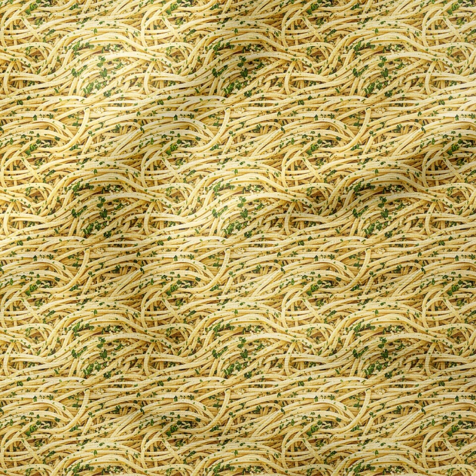 Spagetti Dalga Desenli Dekoratif Mutfak Kumaşı