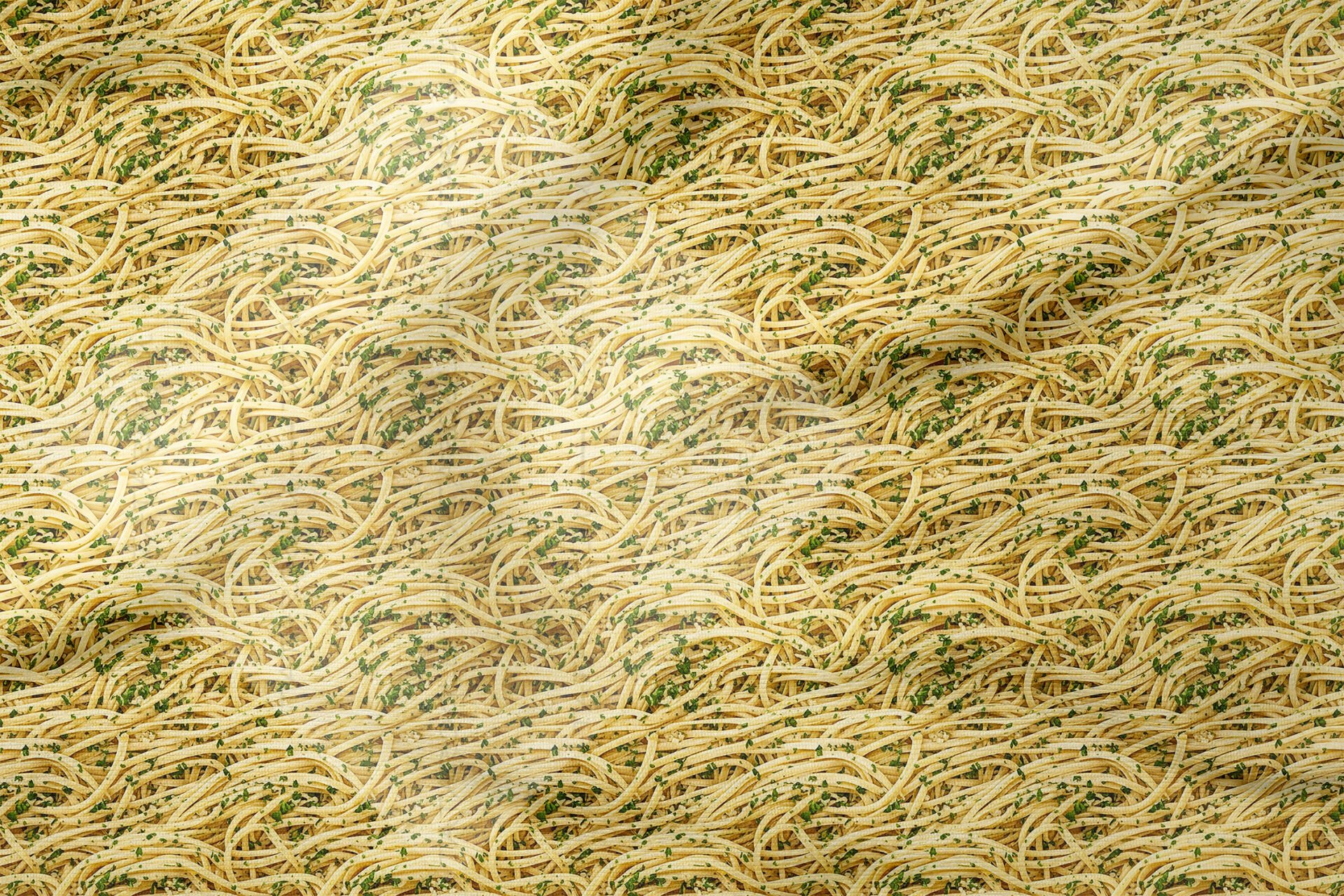 Spagetti Dalga Desenli Dekoratif Mutfak Kumaşı