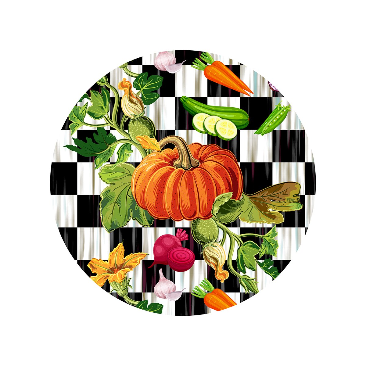 Damalı Zemin Balkabaklı Servis Suplası- Supla 3'lü Set