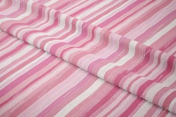 Sevgililer Günü Koleksiyonu-Soft Tonlarda Pembe Çizgili Çok Amaçlı Dekoratif Kumaş