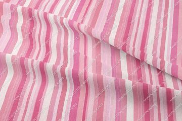 Sevgililer Günü Koleksiyonu-Soft Tonlarda Pembe Çizgili Çok Amaçlı Dekoratif Kumaş