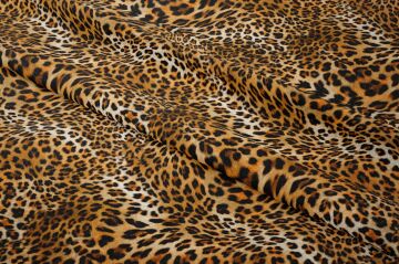 Kahve Tonlu Efektli Leopar Desenli Dijital Baskılı Kumaş