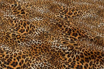 Kahve Tonlu Efektli Leopar Desenli Dijital Baskılı Kumaş