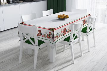 Yılbaşı Koleksiyonu- Çam Ağaçlı Kurşun Askerli Yılbaşı Masa Örtüsü Dikişsiz