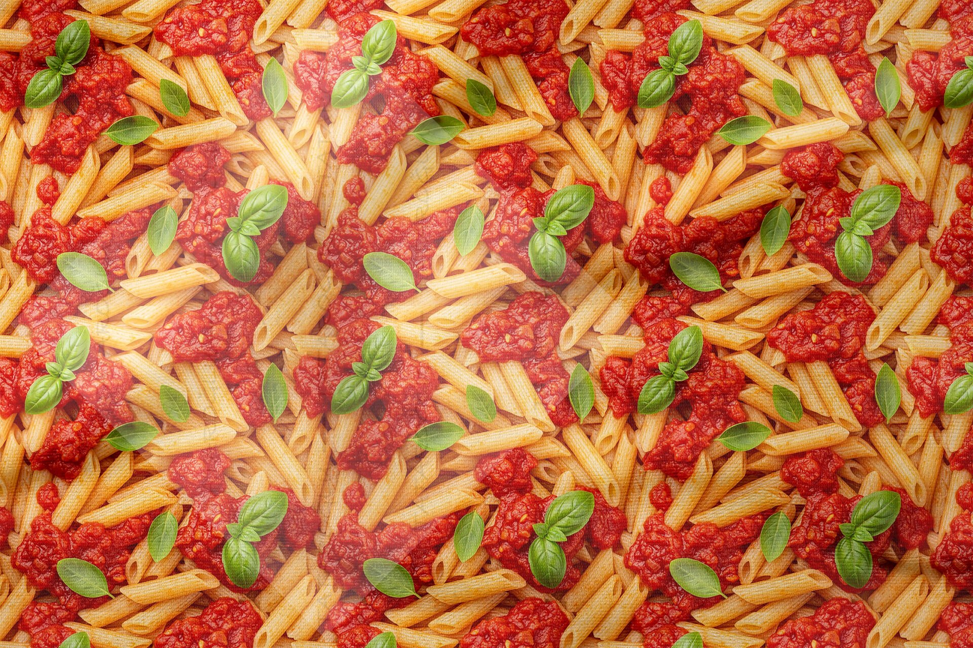 Penne Makarna Desenli Dekoratif Mutfak Kumaşı